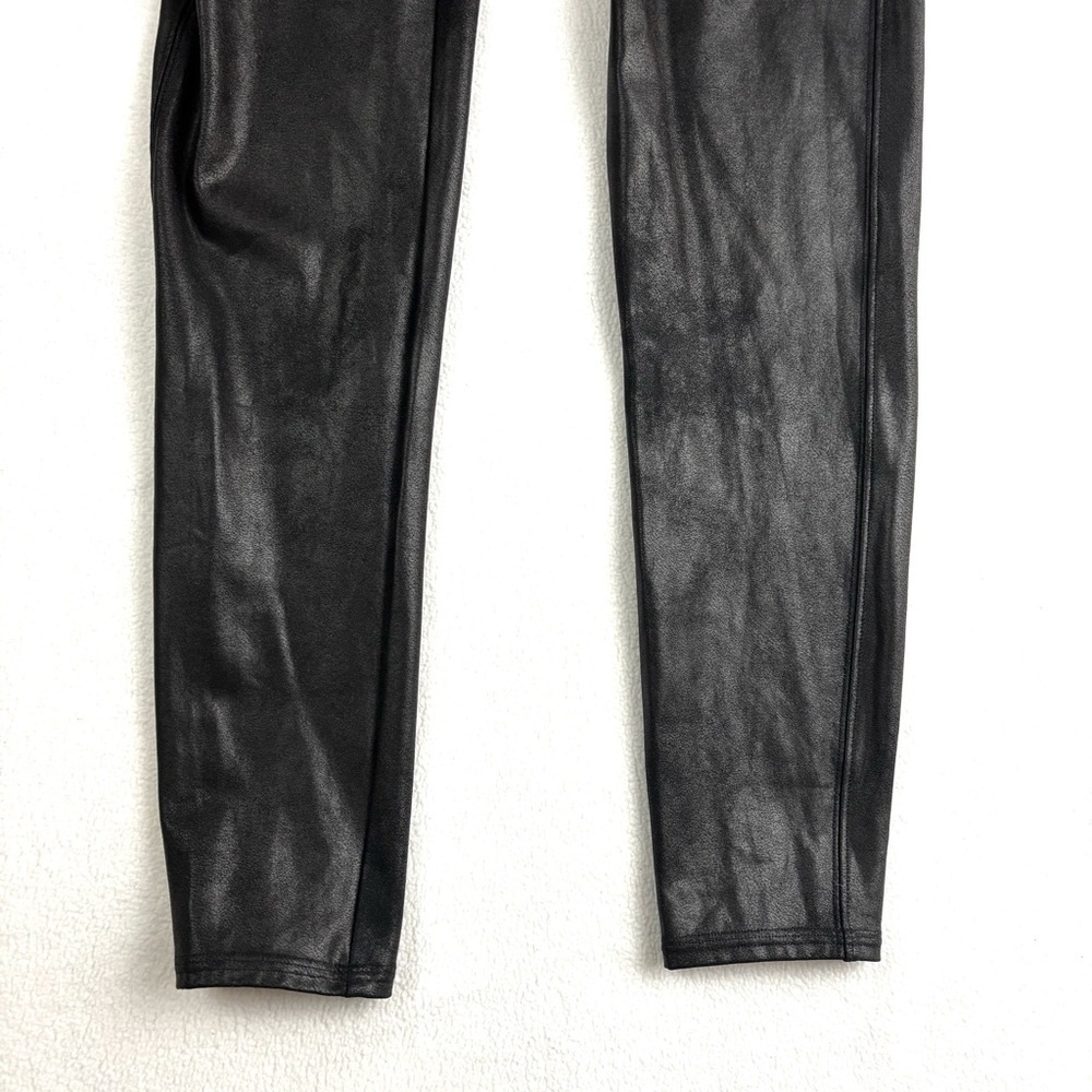 SPANX Faux Leather Moto Banded High Waist Ankle Compression Leggings Size 1X - Picture 6 of 15